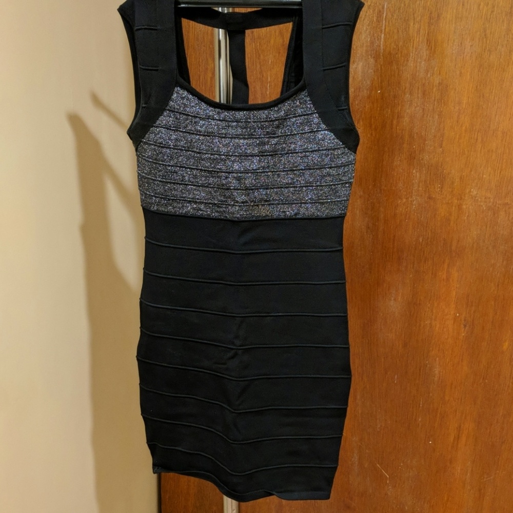 Black and silver bodycon dress
